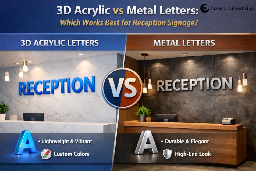 3D Acrylic vs Metal Letters: Which Works Best for Reception Signage