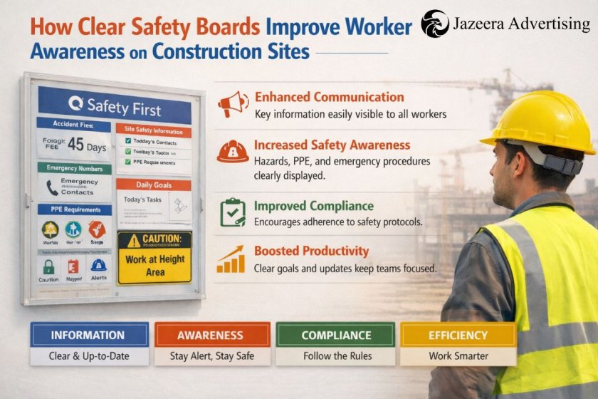 How Clear Safety Boards Improve Worker Awareness on Construction Sites