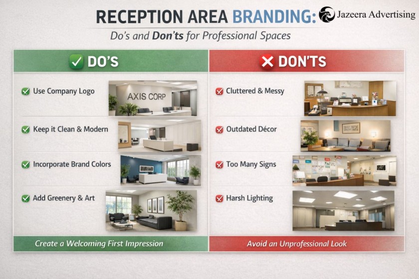 Reception Area Branding: Do’s and Don’ts for Professional Spaces