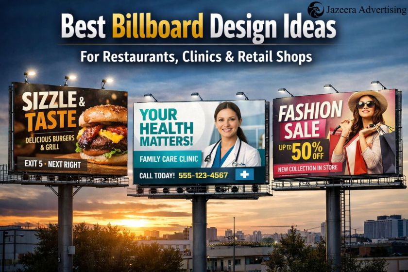 Best Billboard Design Ideas for Restaurants, Clinics & Retail Shops
