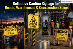 Reflective Caution Signage for Roads, Warehouses & Construction Zones
