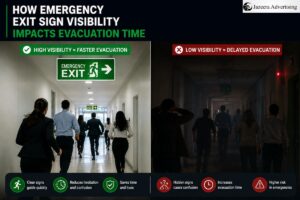 How Emergency Exit Sign Visibility Impacts Evacuation Time