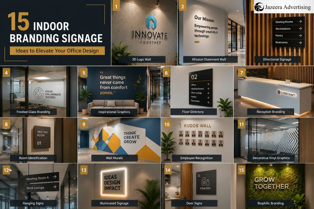 15 Indoor Branding Signage Ideas to Elevate Your Office Design