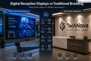 Digital Reception Displays vs Traditional Branding: What Works Better?