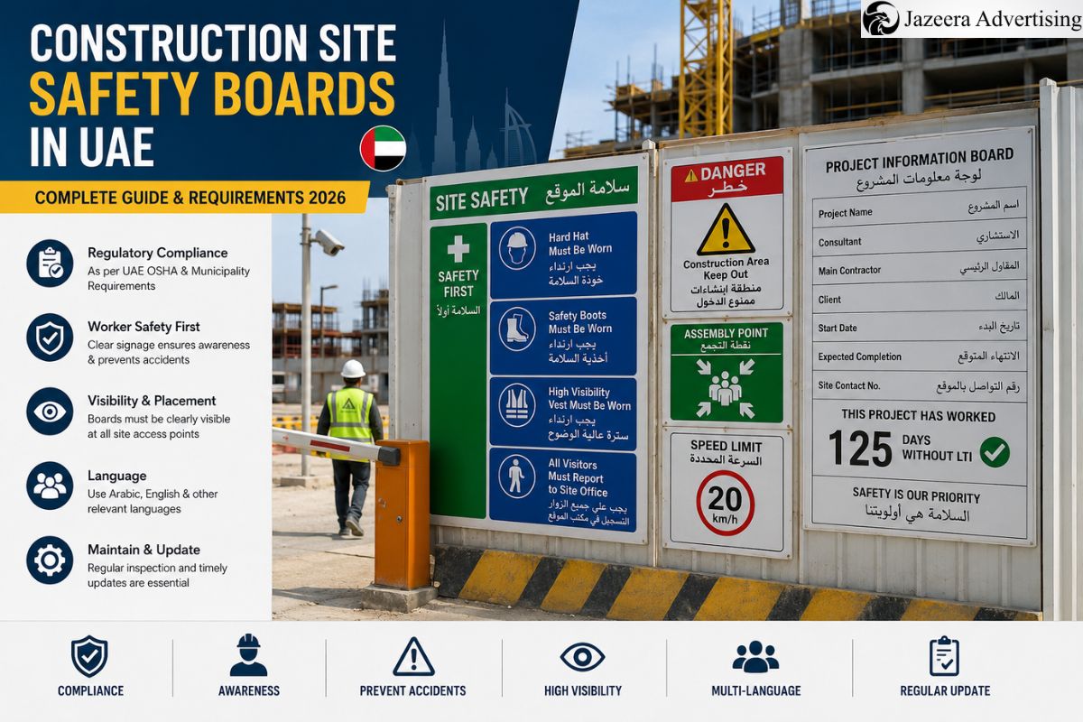 Construction Site Safety Boards in UAE: Complete Guide & Requirements 2026