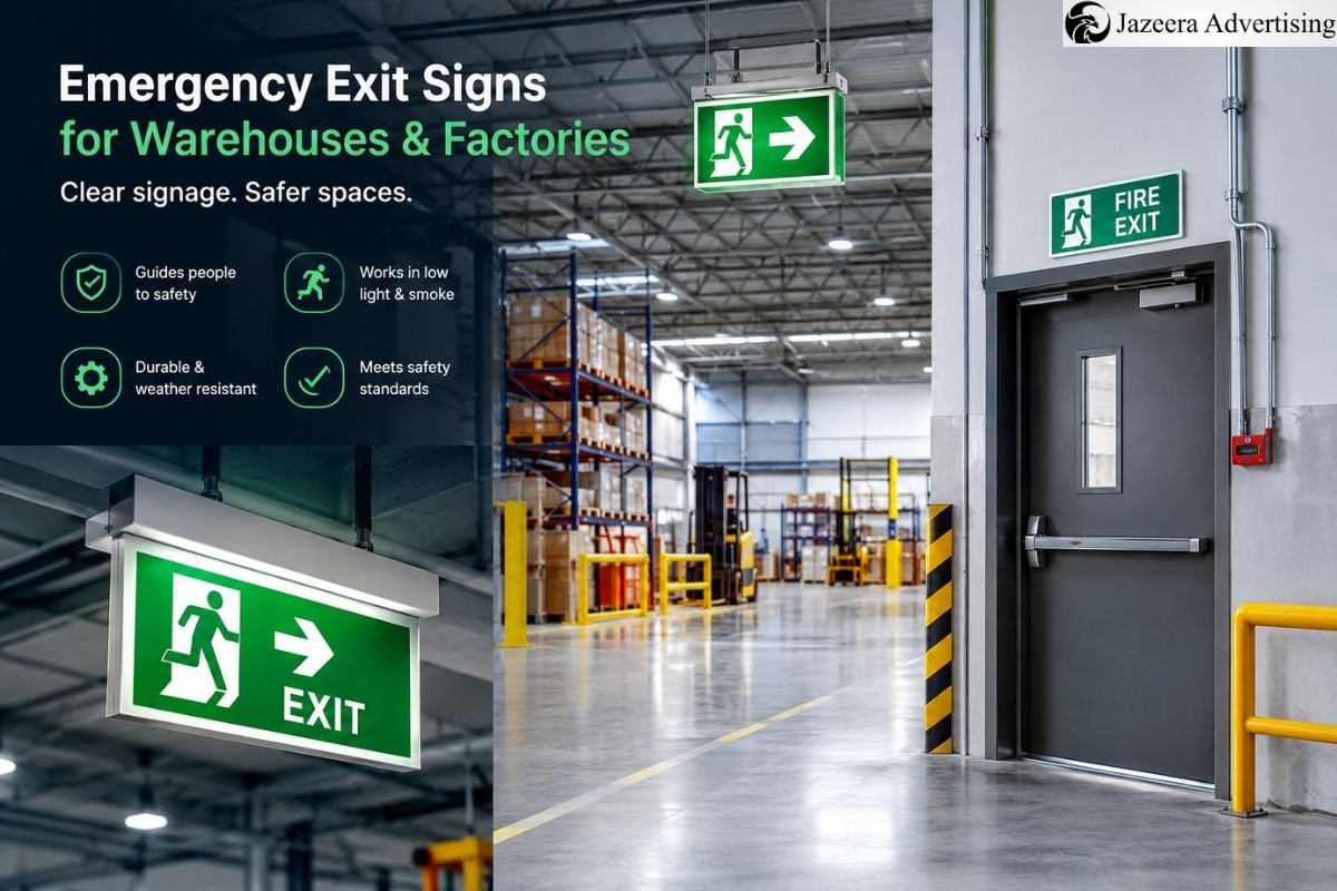 Emergency Exit Signs for Warehouses and Factories