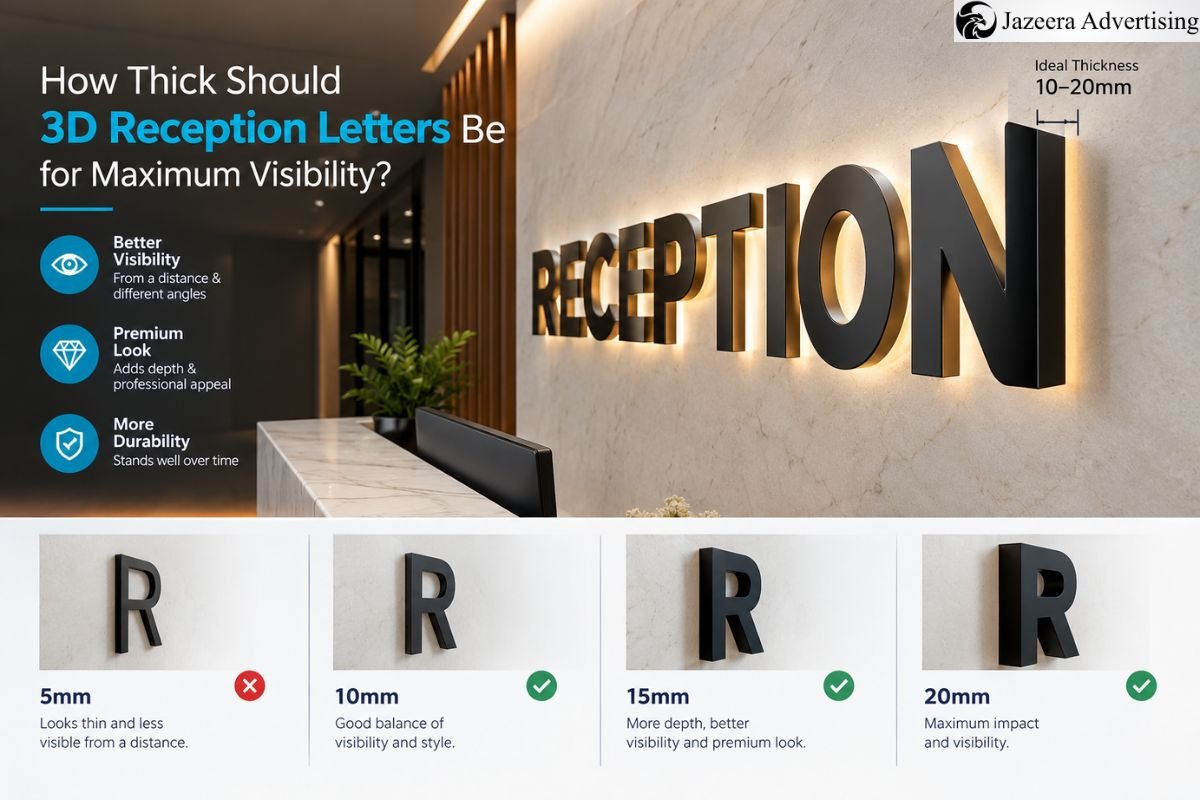 How Thick Should 3D Reception Letters Be for Maximum Visibility